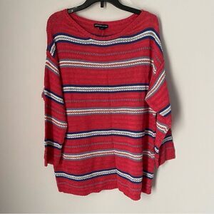 American Living Women’s Striped Long Sleeve Round Neck Sweater size M